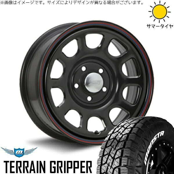 モンスタタイヤ テレーングリッパー (TERRAIN GRIPPER) 215/70R16 ＋ デイトナ SS ブラック 16インチ 7J +35 5H114.3P サマー・ホイール4本セット。1枚目。