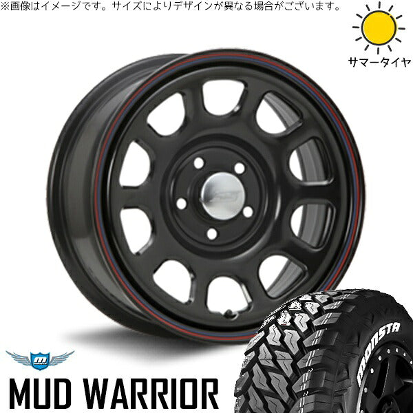 モンスタタイヤ マッドウォーリアー (MUD WARRIOR) 235/70R16 ＋ デイトナ SS ブラック 16インチ 7J +35 5H114.3P サマー・ホイール4本セット。1枚目。