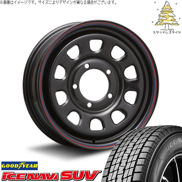 グッドイヤー アイスナビ SUV 215/65R16 ＋ デイトナ SS ブラック 16インチ 7J +35 5H114.3P スタッドレス・ホイール4本セット。1枚目。