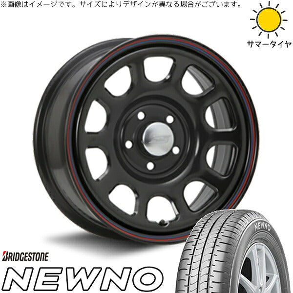 ブリヂストン ニューノ 205/65R16 ＋ デイトナ SS ブラック 16インチ 7J +35 5H114.3P サマー・ホイール4本セット。1枚目。