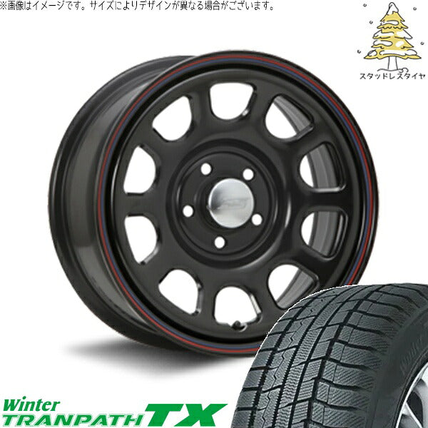 トーヨータイヤ ウィンタートランパス TX 205/65R16 ＋ デイトナ SS ブラック 16インチ 7J +35 5H114.3P スタッドレス・ホイール4本セット。1枚目。