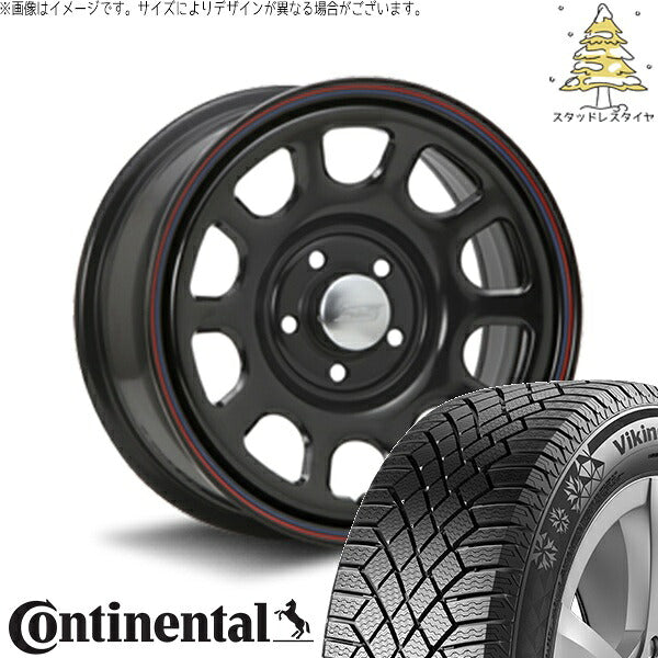 コンチネンタル バイキングコンタクト7 205/65R16 ＋ デイトナ SS ブラック 16インチ 7J +35 5H114.3P スタッドレス・ホイール4本セット。1枚目。