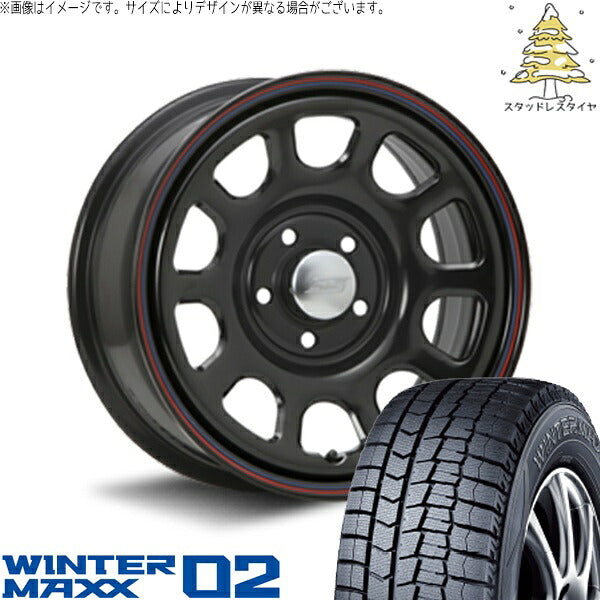 ダンロップ ウィンターマックス02 205/65R16 ＋ デイトナ SS ブラック 16インチ 7J +35 5H114.3P スタッドレス・ホイール4本セット。1枚目。