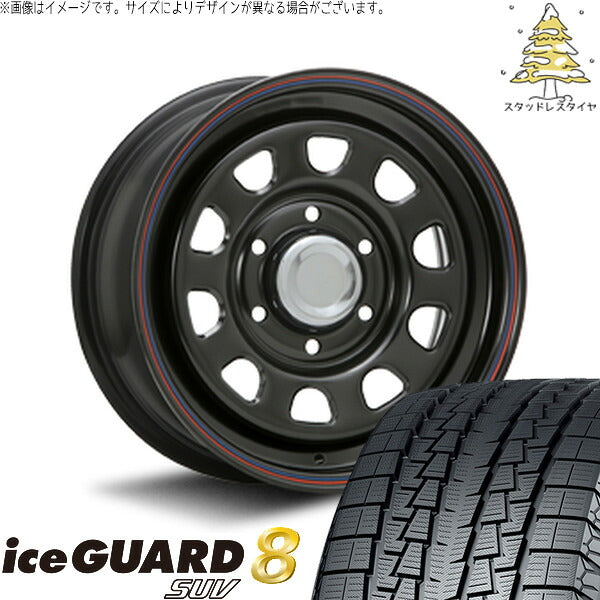 ヨコハマタイヤ アイスガード8 SUV 215/65R16 ＋ デイトナ SS ブラック 16インチ 6.5J +45 6H139.7P スタッドレス・ホイール4本セット。1枚目。