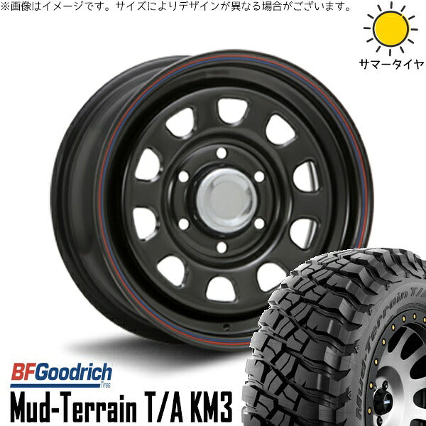 BFグッドリッチ マッドテレーン T/A KM3 265/70R16 ＋ デイトナ SS ブラック 16インチ 7J +38 6H139.7P サマー・ホイール4本セット。1枚目。