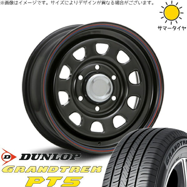 ダンロップ グラントレック PT5 215/70R15 ＋ デイトナ SS ブラック 15インチ 6J +45 6H139.7P サマー・ホイール4本セット。1枚目。