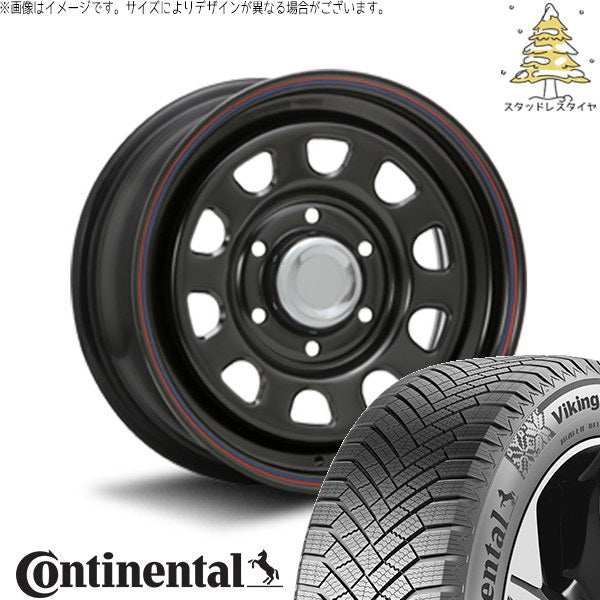 コンチネンタル バイキングコンタクト8 215/65R16 ＋ デイトナ SS ブラック 16インチ 6.5J +45 6H139.7P スタッドレス・ホイール4本セット。1枚目。