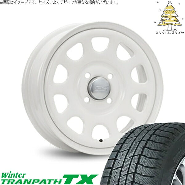 トーヨータイヤ ウィンタートランパス TX (WinterTRANPATH TX) 165/65R14 ＋ デイトナ SS ホワイト 14インチ 5J +42 4H100P スタッドレス・ホイール4本セット。1枚目。