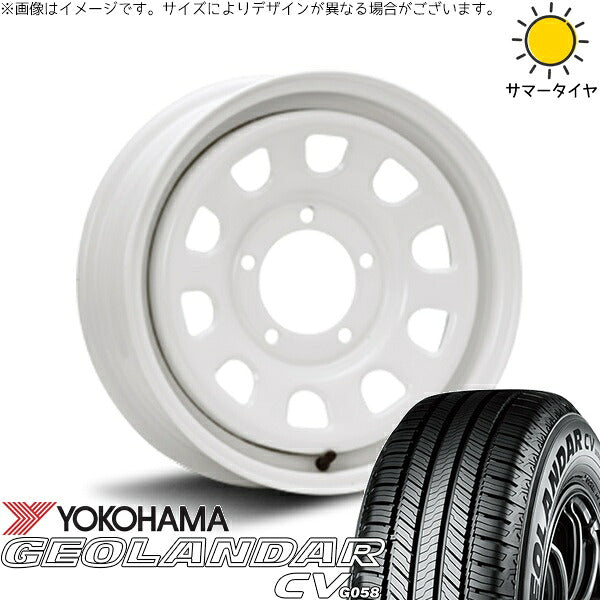 ヨコハマタイヤ ジオランダーCV G058 225/70R16 ＋ デイトナ SS ホワイト 16インチ 5.5J +20 5H139.7P サマー・ホイール4本セット。1枚目。