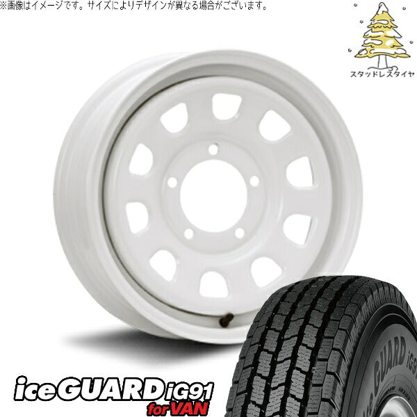ヨコハマタイヤ アイスガード91 IG91 225/75R16 ＋ デイトナ SS ホワイト 16インチ 5.5J +20 5H139.7P スタッドレス・ホイール4本セット。1枚目。