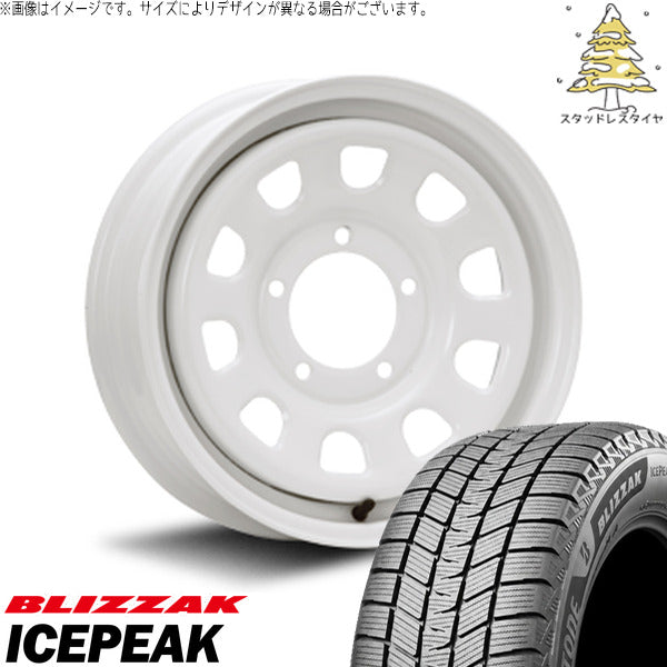ブリヂストン ブリザック ICEPEAK 175/80R16 ＋ デイトナ SS ホワイト 16インチ 5.5J +20 5H139.7P スタッドレス・ホイール4本セット。1枚目。