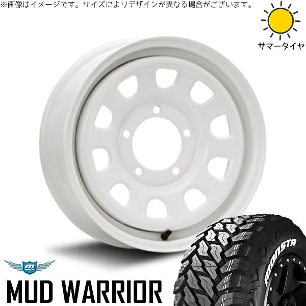 モンスタタイヤ マッドウォーリアー (MUD WARRIOR) 215/70R16 ＋ デイトナ SS ホワイト 16インチ 5.5J +20 5H139.7P サマー・ホイール4本セット。1枚目。