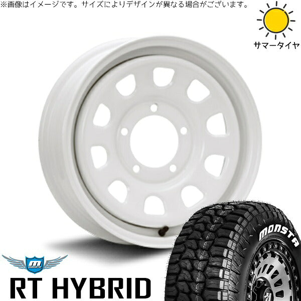 モンスタタイヤ RTハイブリッド (RT HYBRID) 185/85R16 ＋ デイトナ SS ホワイト 16インチ 5.5J +20 5H139.7P サマー・ホイール4本セット。1枚目。