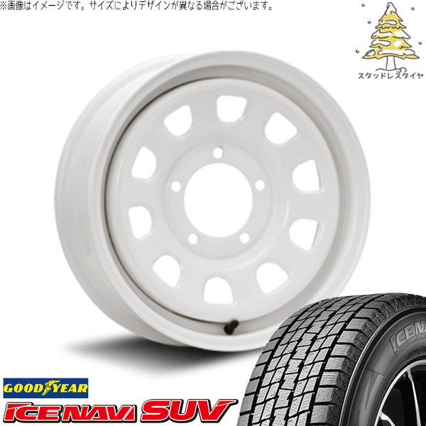 グッドイヤー アイスナビ SUV 215/70R16 ＋ デイトナ SS ホワイト 16インチ 5.5J +20 5H139.7P スタッドレス・ホイール4本セット。1枚目。