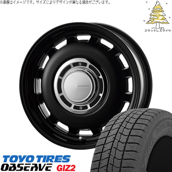 トーヨータイヤ OBSERVE 185/65R15 ＋ クロスブラッド ディーゼル サテンブラック 15インチ 6J +42 5H100P スタッドレス・ホイール4本セット。1枚目。