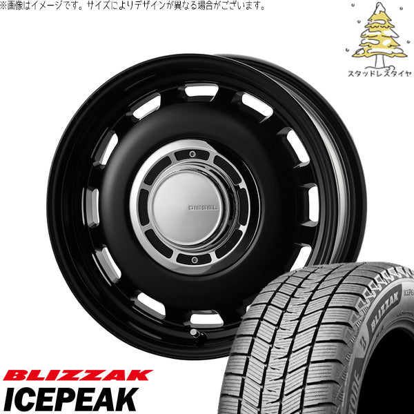 ブリヂストン ブリザック ICEPEAK 175/80R16 ＋ クロスブラッド ディーゼル サテンブラック 16インチ 5.5J +20 5H139.7P スタッドレス・ホイール4本セット。1枚目。