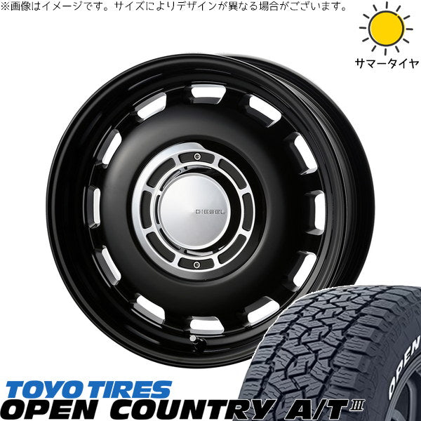 トーヨータイヤ オープンカントリー A/T3 ホワイトレター 215/70R16 ＋ クロスブラッド ディーゼル サテンブラック 16インチ 6.5J +38 6H139.7P サマー・ホイール4本セット。1枚目。