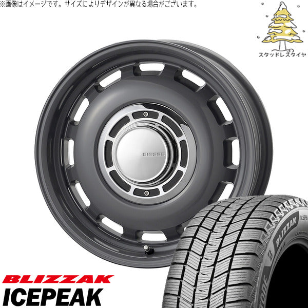 ブリヂストン ブリザック ICEPEAK 175/80R16 ＋ クロスブラッド ディーゼル マウスグレー 16インチ 5.5J +20 5H139.7P スタッドレス・ホイール4本セット。1枚目。