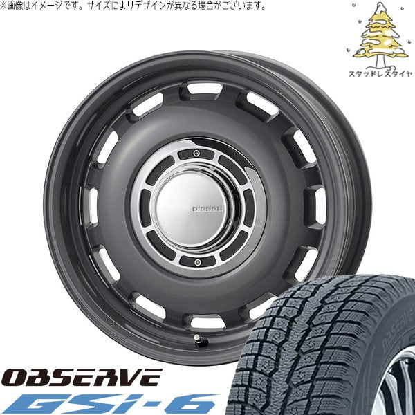 トーヨータイヤ オブザーブ Gsi-6 225/70R16 ＋ クロスブラッド ディーゼル マウスグレー 16インチ 6J -5 5H139.7P スタッドレス・ホイール4本セット。1枚目。