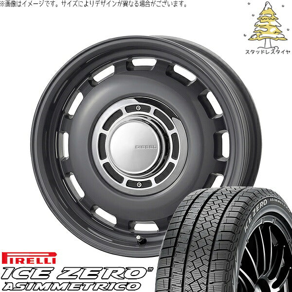 ピレリ アイスゼロアシンメトリコ (ICEZERO ASIMMETRICO) 185/65R15 ＋ クロスブラッド ディーゼル マウスグレー 15インチ 6J +32 4H100P スタッドレス・ホイール4本セット。1枚目。