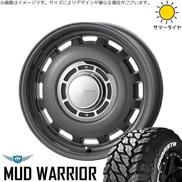 モンスタタイヤ マッドウォーリアー (MUD WARRIOR) 215/70R16 ＋ クロスブラッド ディーゼル マウスグレー 16インチ 6.5J +38 6H139.7P サマー・ホイール4本セット。1枚目。