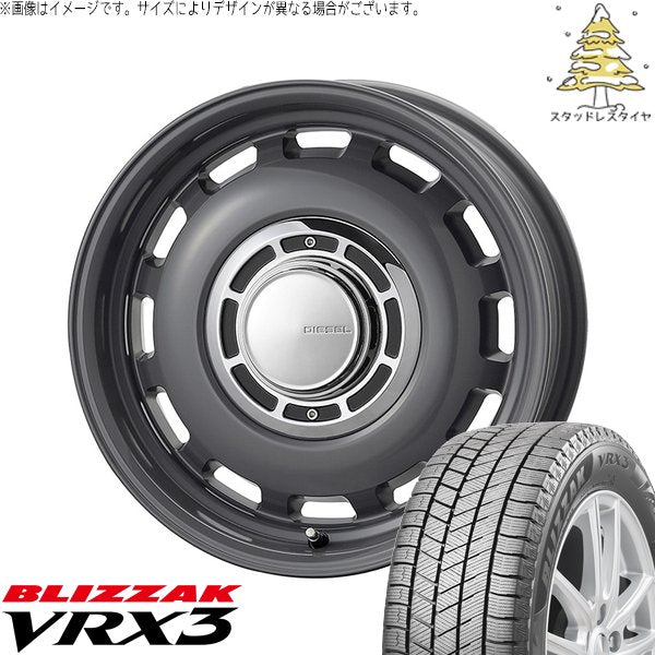 ブリヂストン ブリザック VRX3 165/65R14 ＋ クロスブラッド ディーゼル マウスグレー 14インチ 5J +35 4H100P スタッドレス・ホイール4本セット。1枚目。