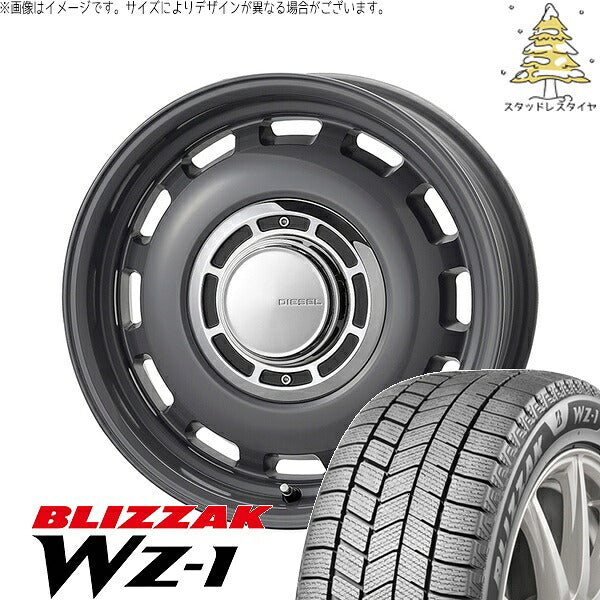 ブリヂストン ブリザック WZ-1 (BLIZZAK WZ-1) 175/65R15 ＋ クロスブラッド ディーゼル マウスグレー 15インチ 6J +42 4H100P スタッドレス・ホイール4本セット。1枚目。