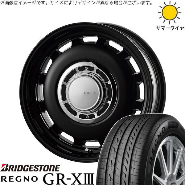 ブリヂストン レグノ GR-X3 195/65R15 ＋ クロスブラッド ディーゼル サテンブラック 15インチ 6J +32 4H100P サマー・ホイール4本セット。1枚目。