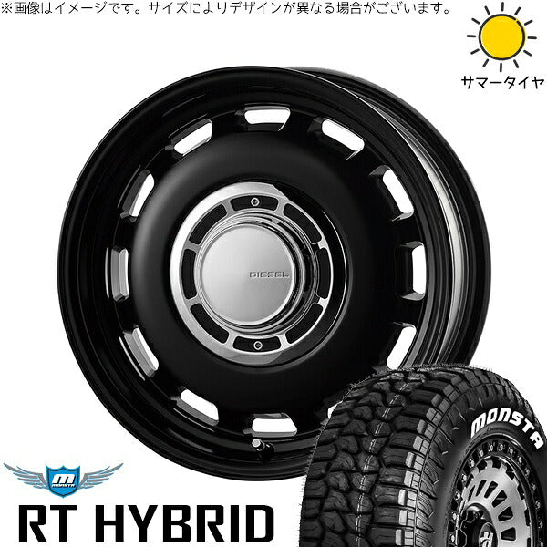 モンスタタイヤ RTハイブリッド (RT HYBRID) 165/65R14 ＋ クロスブラッド ディーゼル サテンブラック 14インチ 5J +35 4H100P サマー・ホイール4本セット。1枚目。