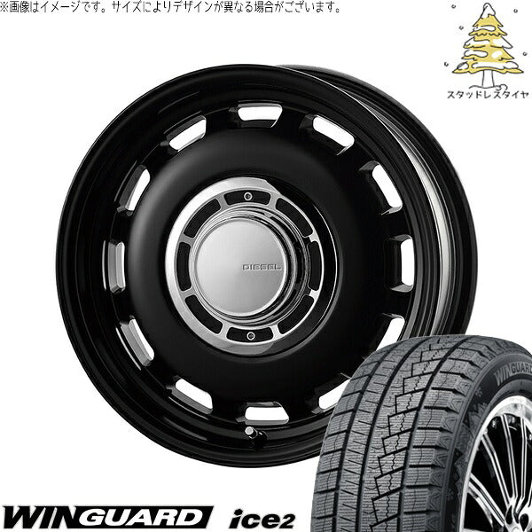 ネクセン ウィンガード アイス2 (WinGUARD ice2) 175/65R15 ＋ クロスブラッド ディーゼル サテンブラック 15インチ 6J +32 4H100P スタッドレス・ホイール4本セット。1枚目。