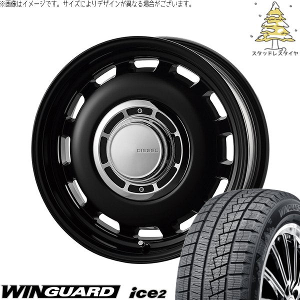 ネクセン ウィンガード アイス2 175/65R15 ＋ クロスブラッド ディーゼル サテンブラック 15インチ 6J +42 5H100P スタッドレス・ホイール4本セット。1枚目。
