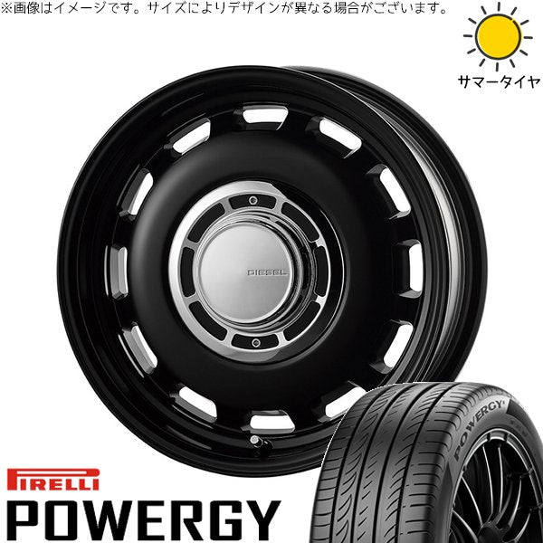 ピレリ パワジー 165/55R15 ＋ クロスブラッド ディーゼル サテンブラック 15インチ 6J +42 4H100P サマー・ホイール4本セット。1枚目。