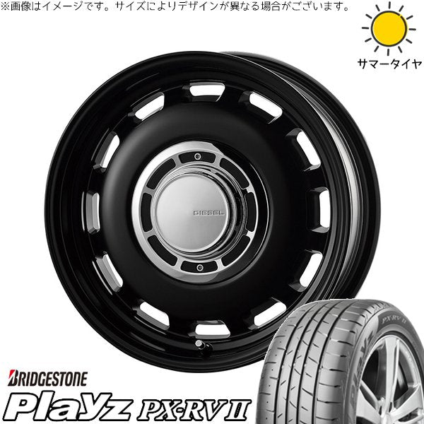 ブリヂストン プレイズ PX-RV2 215/65R16 ＋ クロスブラッド ディーゼル サテンブラック 16インチ 6.5J +38 6H139.7P サマー・ホイール4本セット。1枚目。