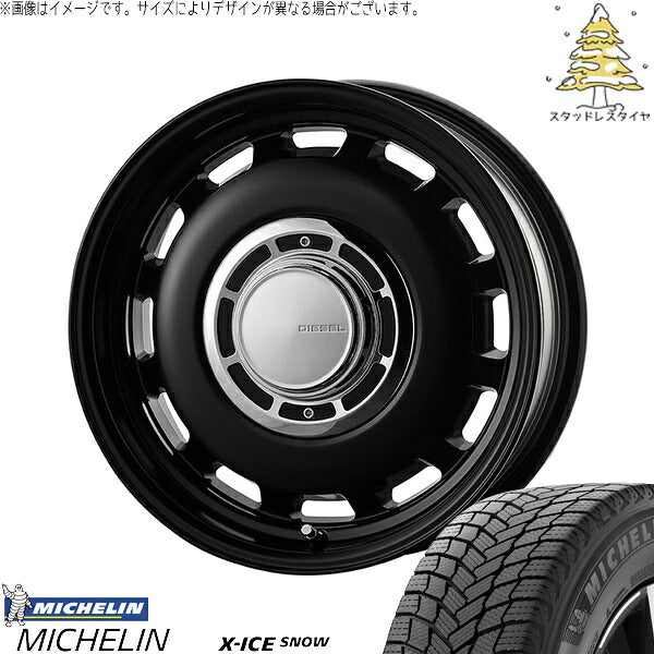 ミシュラン エックスアイス スノー (X-ICE SNOW) 215/70R16 ＋ クロスブラッド ディーゼル サテンブラック 16インチ 6.5J +38 6H139.7P スタッドレス・ホイール4本セット。1枚目。