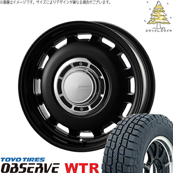 トーヨータイヤ オブザーブ W/T-R (OBSERVE WTR) 185/85R16 ＋ クロスブラッド ディーゼル サテンブラック 16インチ 5.5J +20 5H139.7P スタッドレス・ホイール4本セット。1枚目。