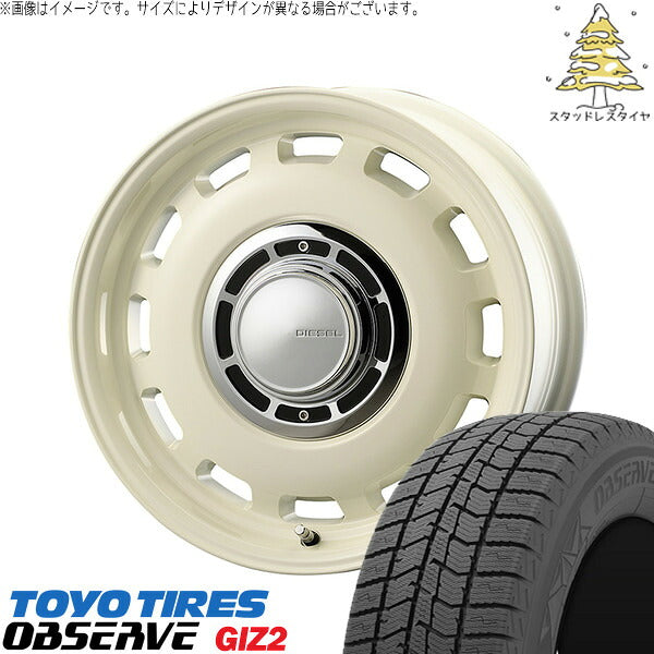 トーヨータイヤ OBSERVE 175/65R15 ＋ クロスブラッド ディーゼル ミスティックホワイト 15インチ 6J +42 5H100P スタッドレス・ホイール4本セット。1枚目。