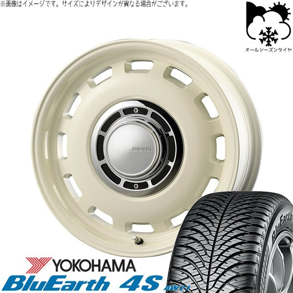 ヨコハマタイヤ ブルーアース4S AW21 215/65R16 ＋ クロスブラッド ディーゼル ミスティックホワイト 16インチ 6.5J +38 6H139.7P オールシーズン・ホイール4本セット。1枚目。