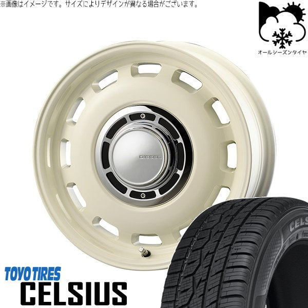 トーヨータイヤ セルシアス 175/65R15 ＋ クロスブラッド ディーゼル ミスティックホワイト 15インチ 6J +42 5H100P オールシーズン・ホイール4本セット。1枚目。