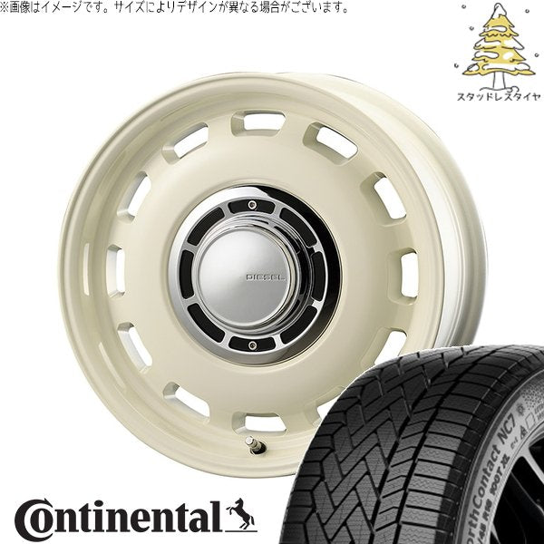 コンチネンタル ノースコンタクト NC7 185/65R15 ＋ クロスブラッド ディーゼル ミスティックホワイト 15インチ 6J +32 4H100P スタッドレス・ホイール4本セット。1枚目。