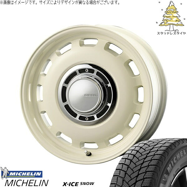 ミシュラン エックスアイス スノー (X-ICE SNOW) 215/70R16 ＋ クロスブラッド ディーゼル ミスティックホワイト 16インチ 6.5J +38 6H139.7P スタッドレス・ホイール4本セット。1枚目。