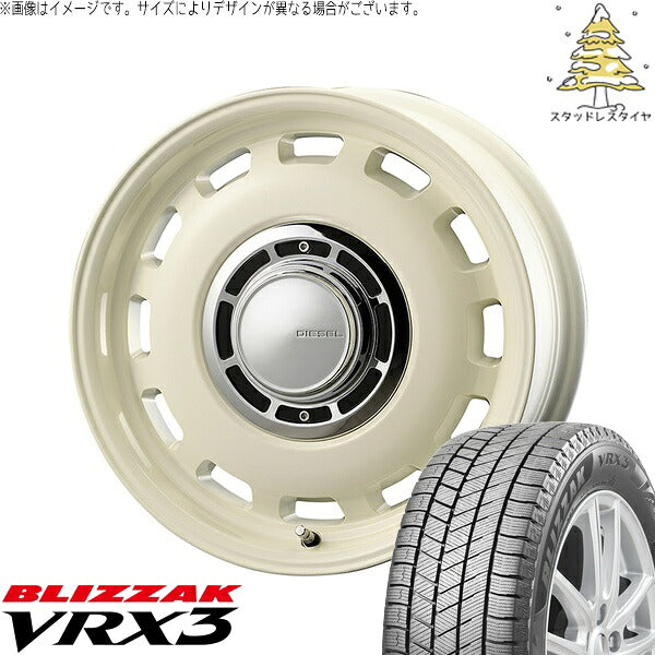 ブリヂストン ブリザック VRX3 (BLIZZAK VRX3) 175/65R15 ＋ クロスブラッド ディーゼル ミスティックホワイト 15インチ 6J +32 4H100P スタッドレス・ホイール4本セット。1枚目。