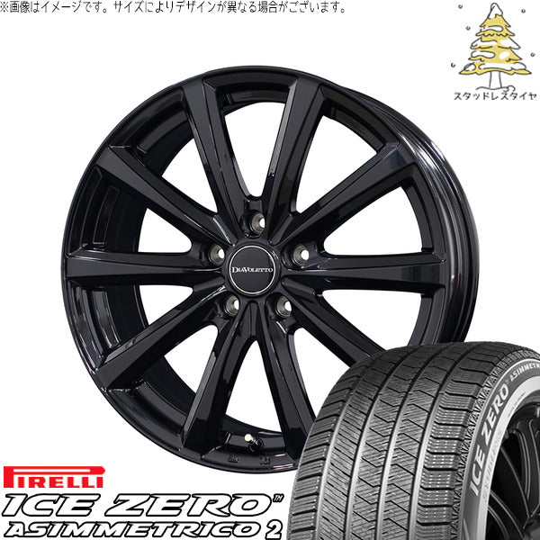 ピレリ アイスゼロアシンメトリコ2 235/60R18 ＋ D.TEN ブラック 18インチ 7J +40 5H114.3P スタッドレス・ホイール4本セット。1枚目。
