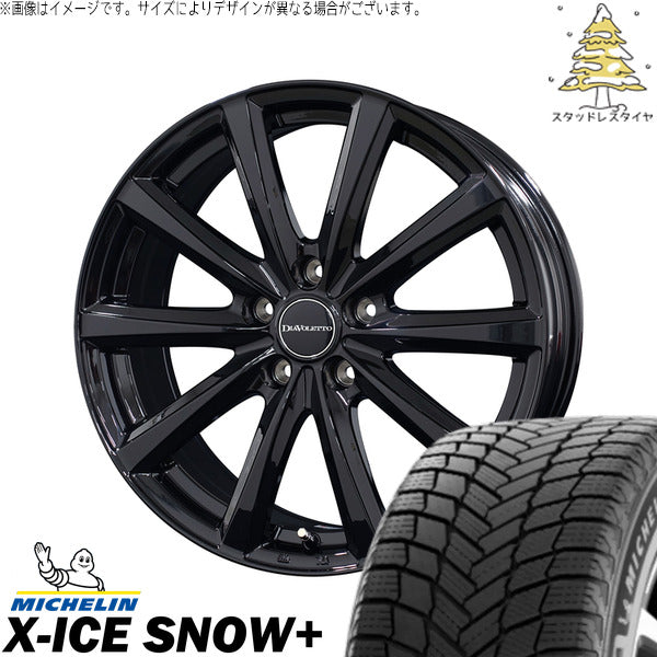 ミシュラン エックスアイス スノー+ 225/55R18 ＋ D.TEN ブラック 18インチ 7.5J +38 5H114.3P スタッドレス・ホイール4本セット。1枚目。