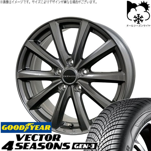 グッドイヤー ベクター4シーズンズ GEN-3 225/50R17 ＋ D.TEN グレーメタリック 17インチ 7J +39 5H114.3P オールシーズン・ホイール4本セット。1枚目。