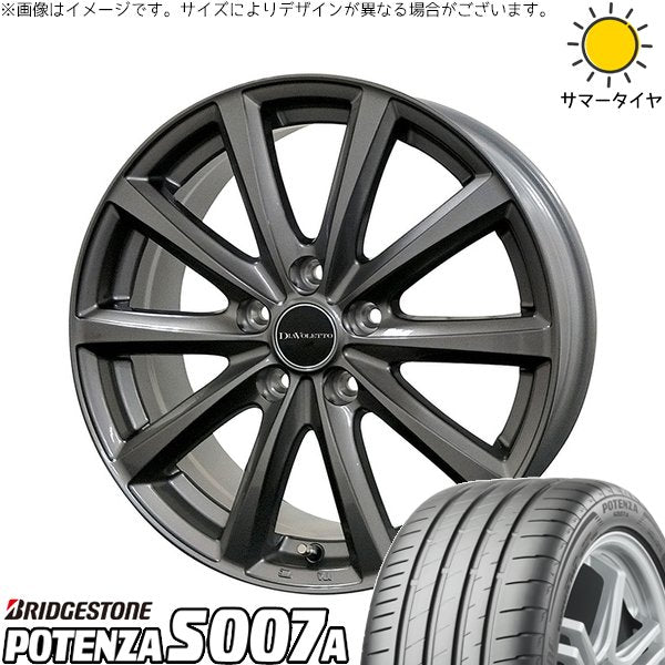 ブリヂストン ポテンザ S007A 215/55R17 ＋ D.TEN グレーメタリック 17インチ 7J +48 5H114.3P サマー・ホイール4本セット。1枚目。