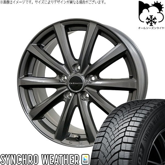 ダンロップ シンクロウェザー 215/55R17 ＋ D.TEN グレーメタリック 17インチ 7J +48 5H114.3P オールシーズン・ホイール4本セット。1枚目。