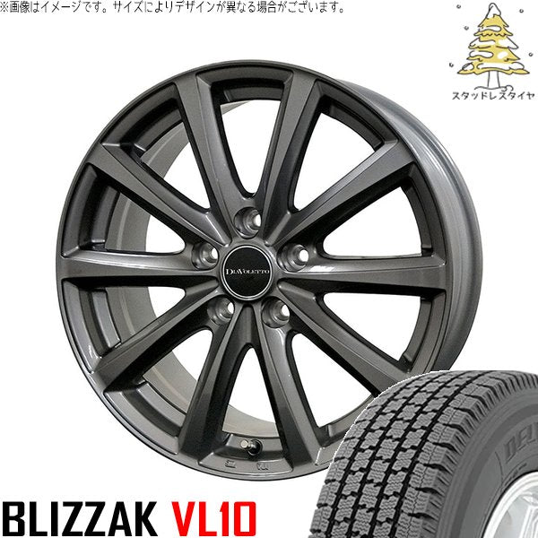 ブリヂストン ブリザック VL10 155/80R14 ＋ D.TEN グレーメタリック 14インチ 5J +39 4H100P スタッドレス・ホイール4本セット。1枚目。