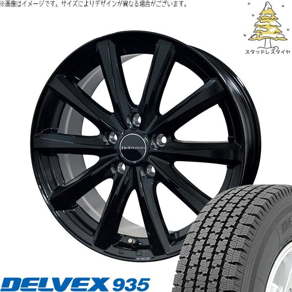 トーヨータイヤ デルベックス 935 155/80R14 ＋ D.TEN ブラック 14インチ 5J +39 4H100P スタッドレス・ホイール4本セット。1枚目。