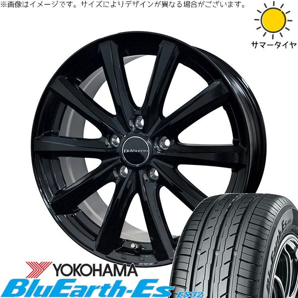 ヨコハマタイヤ ブルーアース ES32 205/55R16 ＋ D.TEN ブラック 16インチ 6.5J +48 5H114.3P サマー・ホイール4本セット。1枚目。
