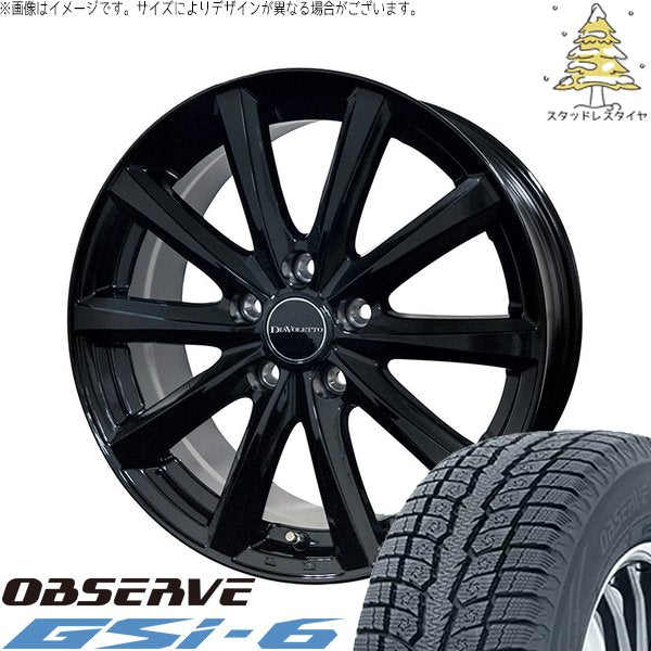 トーヨータイヤ オブザーブ Gsi-6 225/60R18 ＋ D.TEN ブラック 18インチ 7.5J +48 5H114.3P スタッドレス・ホイール4本セット。1枚目。